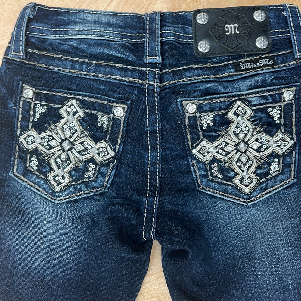 MISS ME Girls embellished jeans size 8 skinny leg - Picture 7 of 14